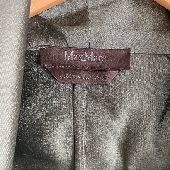 Max Mara Silk 2 Piece Set Wrap Jacket + Pencil Skirt Pianoforte Green Size 4 - Picture 7 of 16